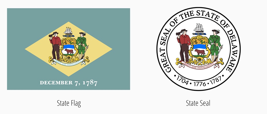 Delaware Flag | Delaware State Emblem